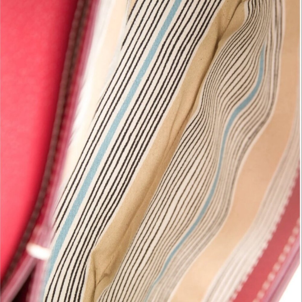 Frances Valentine Mini Midge Flap Red Boarskin Leather Cross Body L/N Condition - Picture 6 of 7
